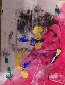 Peinture intuitive colorée abstraite création énergétique Marie-Pierre Bonnet