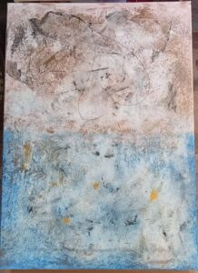 Peinture intuitive bleue abstraite création énergétique personnalisée Atika