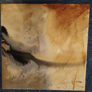 Peinture intuitive abstraite tons beige œuvre sur commande Marie-Pierre Bonnet