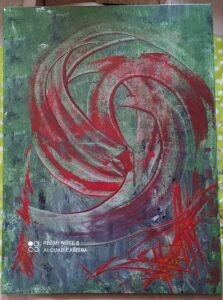 Peinture intuitive sur commande œuvre énergétique Marie-Pierre Bonnet
