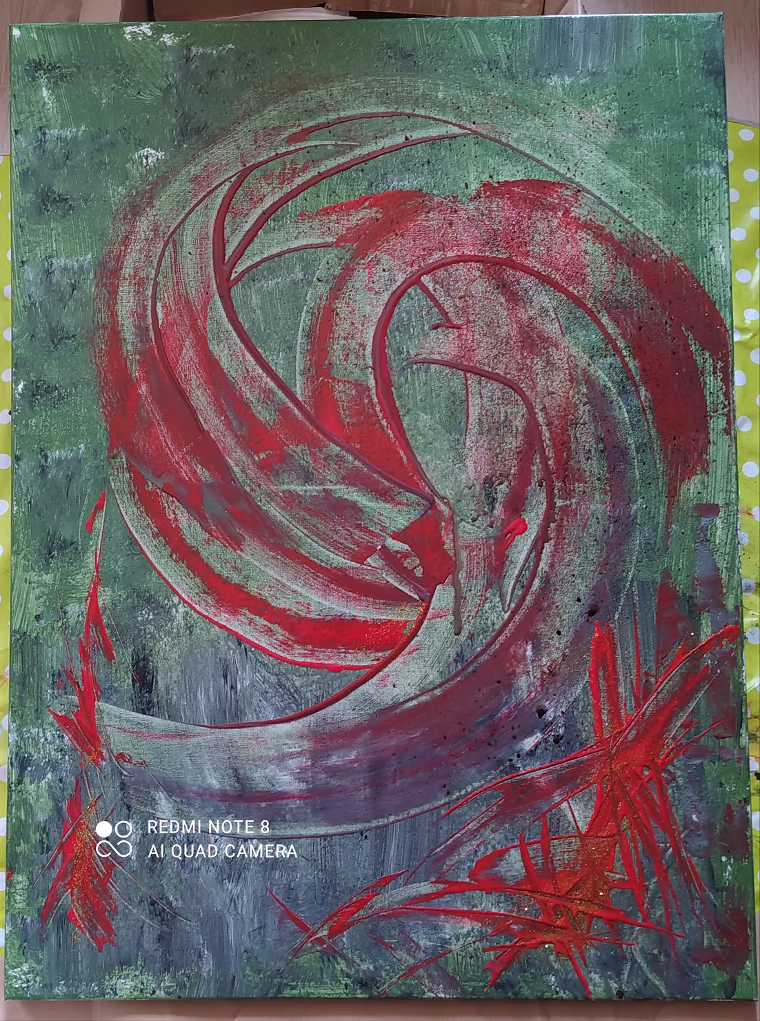 Peinture intuitive sur commande œuvre énergétique Marie-Pierre Bonnet